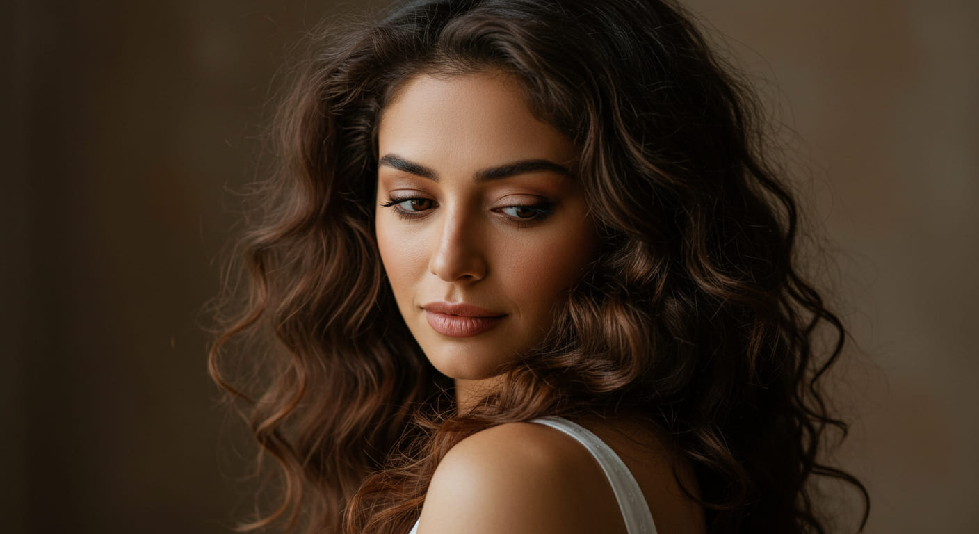 Mujer con abundante pelo
