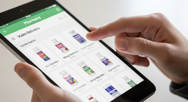 Celular con app de farmacia