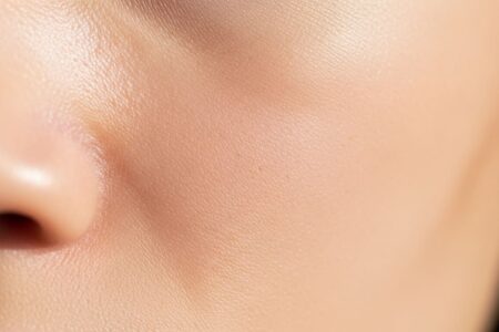 Close-up de piel femenina suave