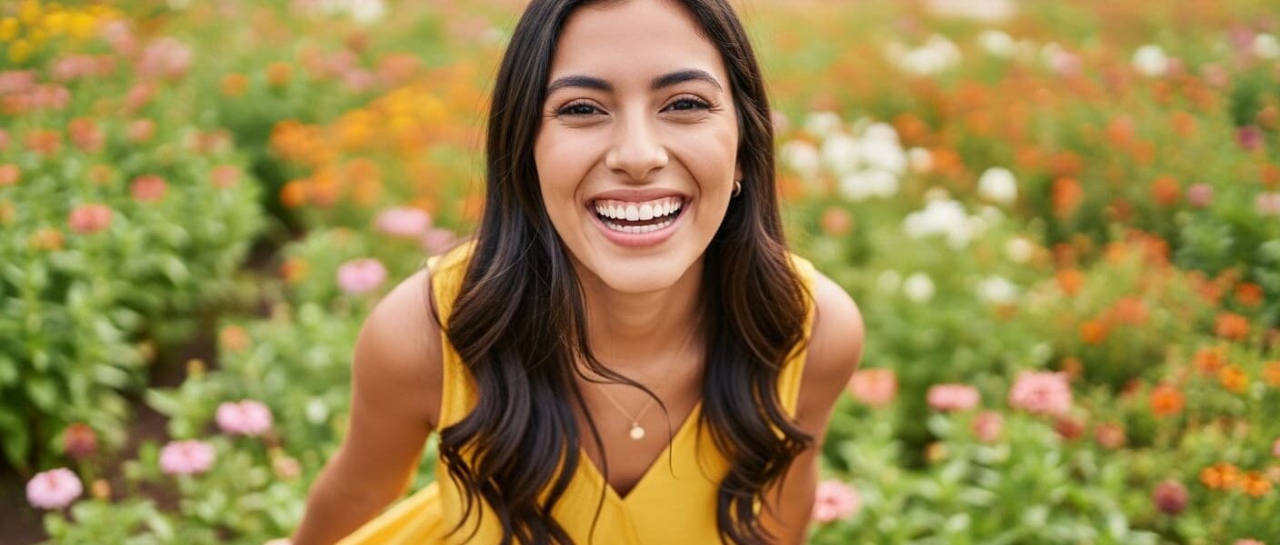 Persona sonriendo al aire libre