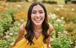 Persona sonriendo al aire libre