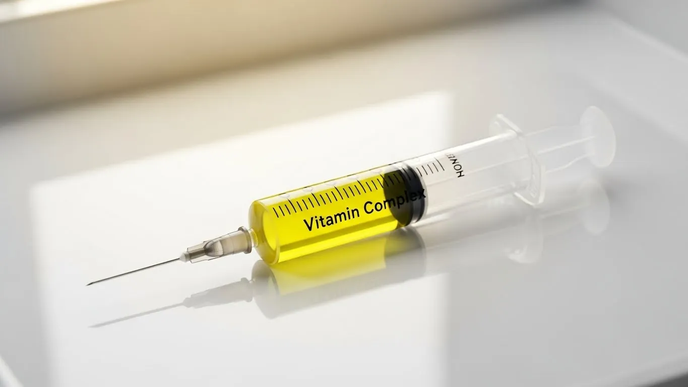 Una jeringa pre llenada de un complejo vitamínico